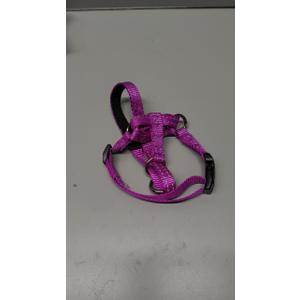 Pawaboo Dog Muzzle, Head Halter Collar, Pet Nylon Reflective Adjustable Loop AntiBiting Barking Control Easy Fit Stops Pulling Head Leash, Small Size, Purple