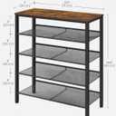 VASAGLE Shoe Rack for Entryway, 5-Tier Shoe Rack Organizer with Storage Shelves and Spacious Top, Freestanding, Adjustable, Industrial, Rustic Brown and Ink Black ULBS038B01
