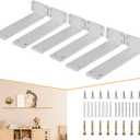 CLT Shelf Bracket( White) , 8 Quarter Inch (1/4") Thick- Max Load: 220 lb Rustic Industrial Modern Farmhouse Heavy Duty Bracket for DIY Table Bench, Pack of 6