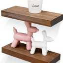 WELLAND Bradley Floating Shelves Handmade Wood Wall Shelf Set of 2, Tudor Oak Wall Mount Shelf (Set of 2, 12 inch)