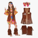 Morph 70s Outfits For Girls, Girl Hippie Costume, 60s Outfits For Girls, Hippie Costume For Kids, Kid Disco Outfit Size M