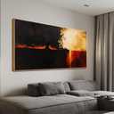 Canvas Wall Art Decor Large Abstract Wall Art Print For Living Room 29 x58" Black Red Vintage Wall Art Decorations Abstract Canvas Art Wall Decor Bedroom Office Aesthetics Wall Art Decor