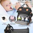 Diaper Bag with Changing Station, Waterproof 3 in 1 Baby Diaper Backpack with Foldable Changing Pad, Large Travel Back Pack for Baby Girl Boy, Baby essentials, Black
