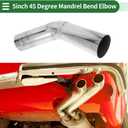 Motoforti 5" OD 45 Degree Mandrel Exhaust Tube Car Exhaust Pipe Mandrel Bend DIY Custom Tubing Pipe 11.81" Leg Length T304 Stainless Steel Silver Tone