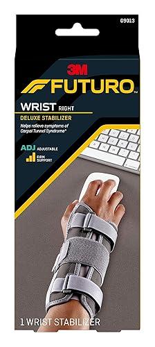 Futuro Futuro Deluxe Wrist Stabilizer, Right Hand, One Size, Gray, Adjustable (09013ENR)