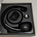 Mopchnic Bluetooth Headset, Wireless Headphone with AI Noise-Canceling Microphone On Ear Wireless Headset with USB Dongle for Computer Office (Black)