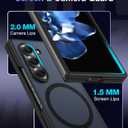 Magnetic for Samsung Galaxy Z Fold 6 Case Compatible with MagSafe [Fast Wireless Charging][Anti-Fingerprint][Military Shockproof] Translucent Matte Silicone Bumper for Z Fold 6 Phone Case, Black