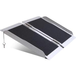 Portable Wheelchair Ramp 2FT,No-Slip Aluminum Folding Handicap Ramp 800lbs Load Capacaity,Wheel Chair ramp for Home Steps,Stairs,car