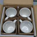 LE TAUCI Coffee Mugs 12 oz, Ceramic Mug Set Set of 4, Embossment Cups for Espresso, Latte, Tea, Cocoa, Cappuccino & Mocha, Dishwasher Oven Microwave Safe - 3.4 inch, Arctic White