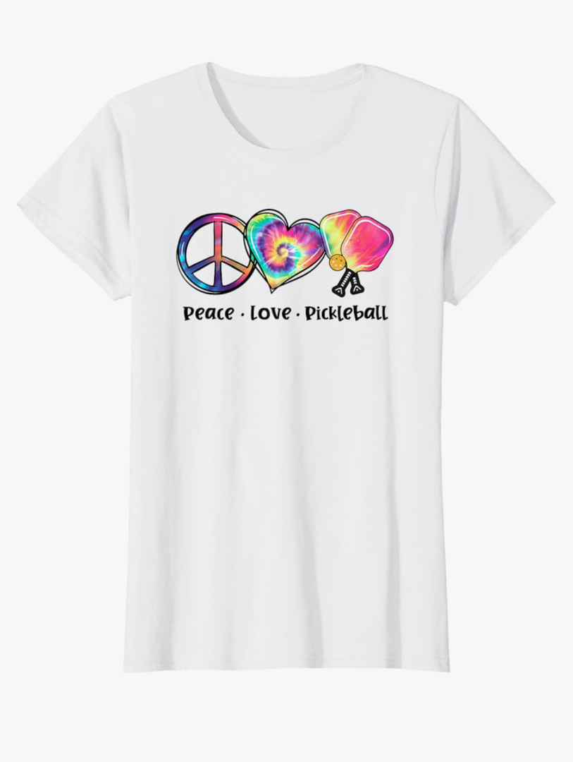 Tie Dye Peace Love Pickleball Lovers Cute Pickleball T-Shirt M