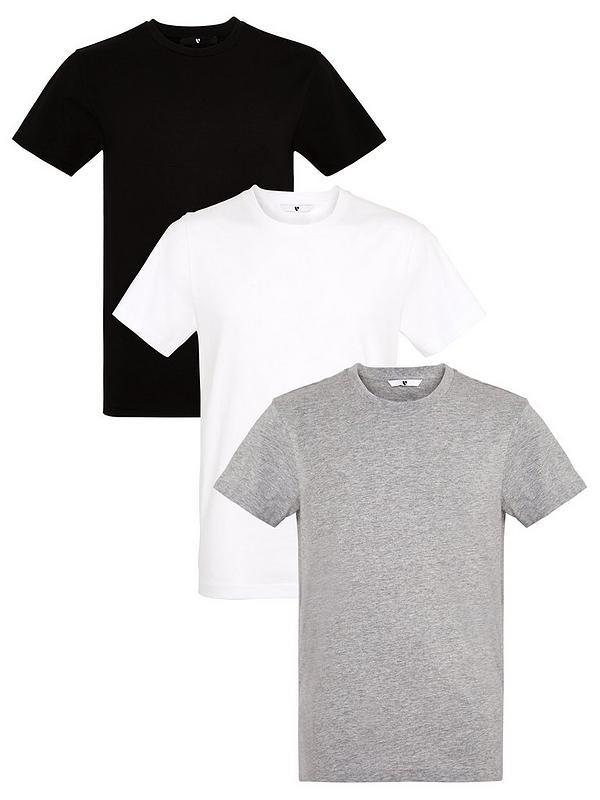 Huukeay Mens T Shirts Black White Grey 3 Pack XL, Black, White, Grey