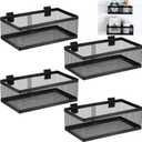 Coume 4 Pcs Black Slatwall Baskets 4 Size Metal Mesh Wire Basket for Slatwall Panels Ventilated Wall Mounted Hanging Accessories for Home Garage Retail Store Display Organizing(13.5 x 7.5 x 4.5 Inch)