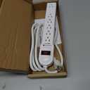 Amazon Basics Surge Protector Power Strip, 6-Outlet, 790 Joules, Circuit Breaker, LED Indicator, 6ft Extension Cord, White (1 Pack)