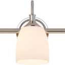 3-Light Polished Nickel Bathroom Vanity Light Fixtures Over Mirror, Vintage Vanity Lights for Living Room, Milk White Glass Shades, Standard E26 Base