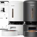 Bundle of PETLIBRO Automatic Cat Feeder, 5G WiFi Automatic Dog Food Dispenser with Freshness Preservation, 5L Timed Pet Feeder with Low Food Sensor, Up to 10 Meals Per Day, Granary Black & White