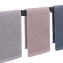 NearMoon Towel Bar, Bath Accessories Premium Thicken Stainless Steel Square Shower Towel Rack for Bathroom, Towel Holder Wall Mounted (1 Pack, Matte Black, 33 Inch)