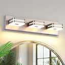 19-Inch 3-Light Bathroom Vanity Light Fixtures Over Mirror, Brushed Nickel Dimmable 5CCT Integrated LED Vanity Lights for Mirror, Modern Wall Lighting, ETL Listed