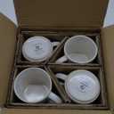 famiware Coffee Mug Set for 4, Star 12 oz Catering Mugs Cup Set with Handle for Coffee, Tea, Cocoa, Milk - Ceramic Stoneware Drinkware Set, Matte White (4 Count (Pack of 1), Star-Matte White)