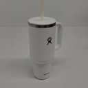 Hydro Flask 40 Oz Travel Tumbler with Handle, Lid and Straw - Insulated Stainless Steel in White