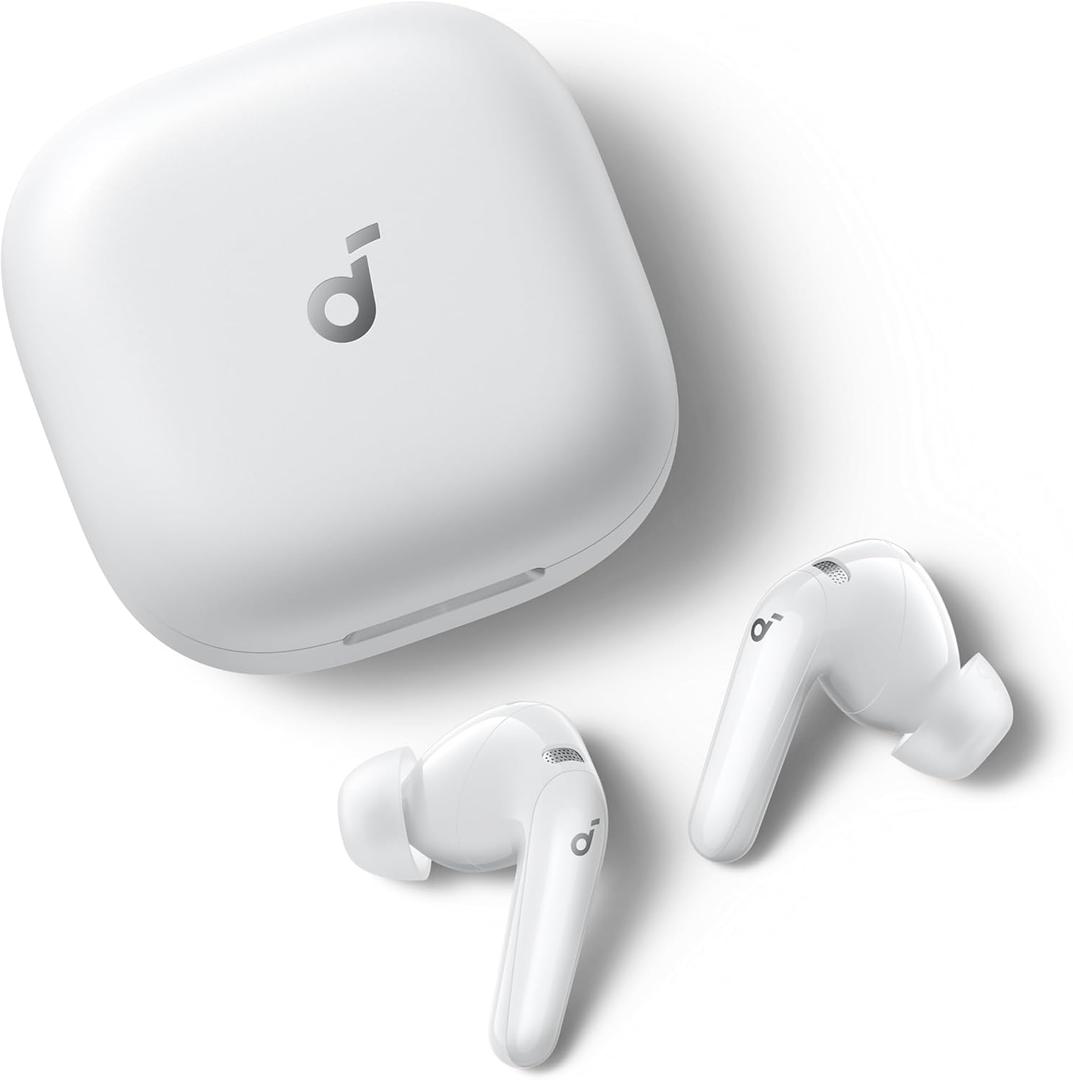 Soundcore P31i by Anker, Real-Time Adaptive Noise Cancelling, Hi-Res Sound, Translation Earbuds, 50H Playtime, Wireless Earbuds, Bluetooth Earphones, Spatial Audio, Fast Charging, IP55 (White)