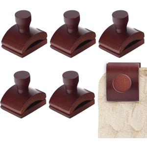 Impresa [6 Pack] Mahogany Quilt Wall Hangers to Showcase Your Work  Extra Wide Strong Grip Tapestry Hangers for Walls  Easy to Install Clips with Hardware Included  Wooden Blanket Hangers