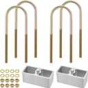 2 inch Universal Leaf Spring Lowering Block Kits, 5" Length x 2-1/3" Width Blocks, with 4 Pack Heavy Duty Galvanized U-Bolts