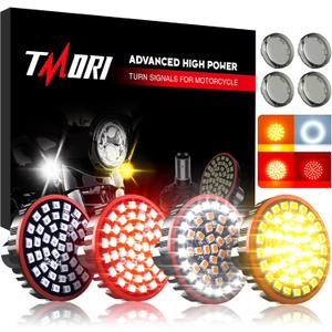 1157 Front Rear LED Turn Signals 2 Inch Bullet Motorcycle Turn Lights Indicator with Smoke Lens Compatible for Motorcycles Harley Dyna Softail Touring Street Glide Road King 1986-2024