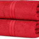 Casa Lino Bath Sheets Set Extra Large - 100% Cotton Extra Large Bath Towels - Highly Absorbent & Quick Dry Oversized Towels for Adults - 60" x 30" - Pack of 2 - (Red)