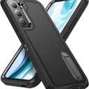 for Samsung Galaxy S22 Plus Case with Kickstand Case 3-Layer Military Grade Protective Case Cover Silicone Rugged Shockproof for Galaxy S22 Plus Phone Case Black+Black