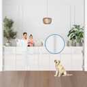 100" Wide Retractable Baby Gate Extra Wide Dog Gates with Reinforced Strip - Prevent Crawling Under Retractable Pet Gate Outdoor/Indoor Dog Gate, Mesh Gate Wide Baby Gates for Large Openings, White