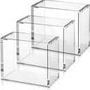 3 Pack Acrylic Magnetic Case Compatible with Booster Boxes, 5mm+8mm Thick Stackable Booster Box Case Acrylic Display for PKMN, Magnetic Closure Booster Box Gifts for Cards Collectors