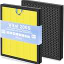 Upgraded levoit Vital 200S Replacement Filter 2-Pack, H13 True HEPA & Activated Carbon,Compatible with Levoit Vital 200S/200S-P Air Purifiers, 3-Stage Allergen Defense (Yellow-Vital 200S Pet)