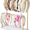 Headband Holder Organizer Metal 2-Tier with Tray: Hair Accessories Display Stand Storage Hairband Rack Necklace Stand Home Bedroom for Girls Women, Gold