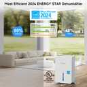 Gasbye 4500 Sq.Ft. 2026 Energy Star Dehumidifier for Basement & Large Rooms with Drain Hose, Max 115 Pints/Day | 45dB Quiet Compressor | 1.7 Gal Water Tank | Auto Shut-Off & Restart, White