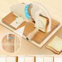 Redants Manual Bread Slicer for Homemade Sourdough Bread, Versatile Hand Crank Bread Slicer, Adjustable Thickness for Smooth Cutting, Food Grade Stainless Steel (Cream), 6.5"