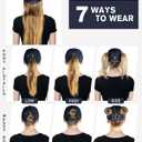 TOP-EX Oversized L XL XXL Women High Ponytail Messy Bun Packable Unstructured UV 50 Baseball Cap Running Hat (Navy)