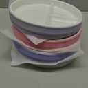 Elk and Friends Kids 6.7 Porcelain Divided Plates with Silicone Sleeves | Suitable for Babies/Kids/Toddlers | Microwave & Dishwasher Safe | Non Slip | Snack Dishes (Blush/Lilac/Sage/MistyBlue)