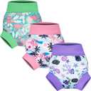 MooMoo Baby Swim Diapers 3 Pcs Waterproof Reusable Swimming Diapers for Baby Boys and Girls Swim Lesson 2T