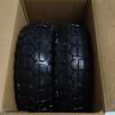 AOPANDA (2 Pack) 10" Solid Rubber Tire Wheels, 4.10/3.50-4 Flat Free Tire for Wheelbarrow, Dolly, Hand Truck, Wagon, Garden Cart, Generator Wheels Replacement - 5/8" Bearings, 2.2" Offset Hub