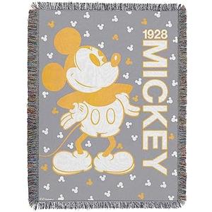 Disney's Mickey Mouse, "Confetti Dot" Metallic Woven Tapestry Throw Blanket, 48" x 60", Multi Color