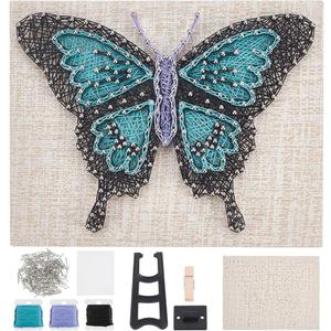 WEBEEDY DIY Blue Butterfly String Art Kit for Adults Beginners 3D Animal String Art Crafts Kit,Arts Crafts Kit Include All Necessary Accessories and Frame,Home Wall Decor Christmas Unique Gift