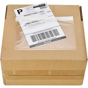 9527 Product 7.5" x 5.5" Clear Adhesive Top Loading Packing List/Shipping Label Envelopes (200 Pack)