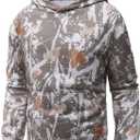 Flygo Mens Camo Hoodie Maple Leaf Print Hooded Sweatshirt Oversized Casual Long Sleeve Graphic Hoodies Fashion Pullover (Small)
