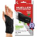 MUELLER Sports Medicine Green Fitted Wrist Brace for Men and Women, Wrist Pain Relief Support, Ideal for Carpal Tunnel, Tendonitis, Arthritis, Left Hand, Black, Small/Medium (Black)