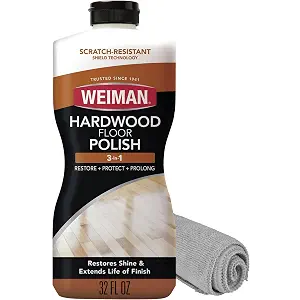 Weiman Hardwood Floor Polish and Restorer, 1 Pack with Microfiber Towel