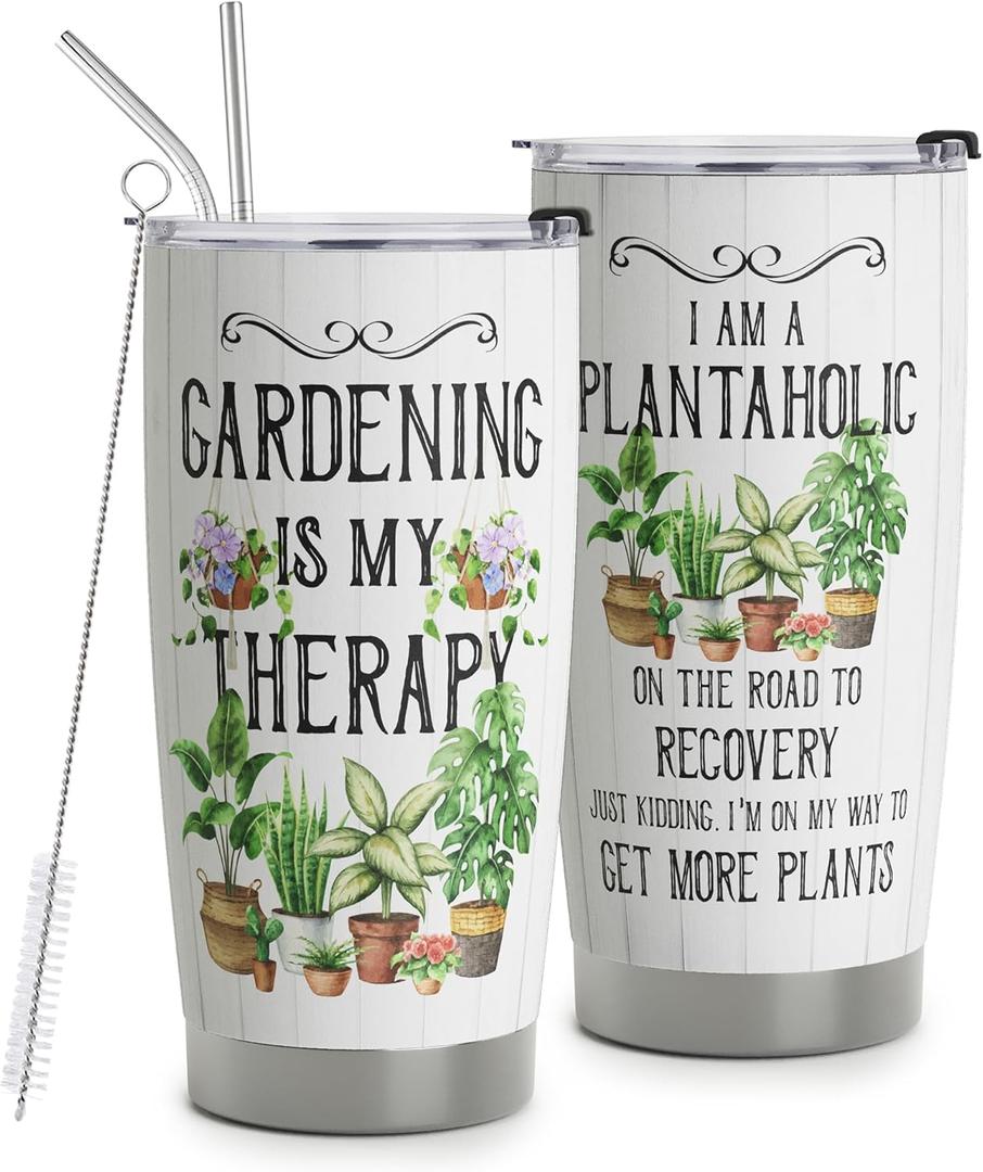 Gardening Gifts for Women, Funny Gardener Gifts Travel Mug, Plant Lady Tumblers 20oz