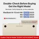 for MacBook Air 15 inch Case M4 2025 2024 2023 M3 M2 [100% Match Official Color] [Ultra Thin Armor] Hard Shell Laptop Cover A3241 A3114 A2941 - Starlight Clear