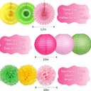 YUNXUAN Flamingo Party Supplies, Hawaiian Party Decorations Flamingo and Pineapple Honeycomb Ball Paper Lanterns Paper Fans Pom poms Flowers for Birthday Luau Tropical Bachelorette Party