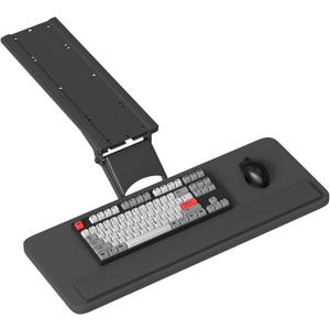yeshine Under Desk Keyboard Tray Slide Out, Height Adjustable Computer Keyboard & Mouse Platform Tray, 360 Swivel & 30 Tilt Up and Down, Ergonomic Keyboard Tray Under Desk Slide, Black, 25"W x 9.8"D