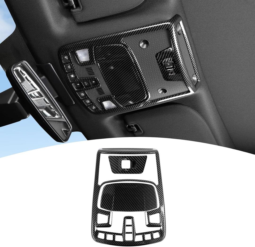 for F150 Overhead Console Panel Trim Cover Compatible with Ford F150 2015-2020 Carbon Fiber Interior Accessories 3pcs